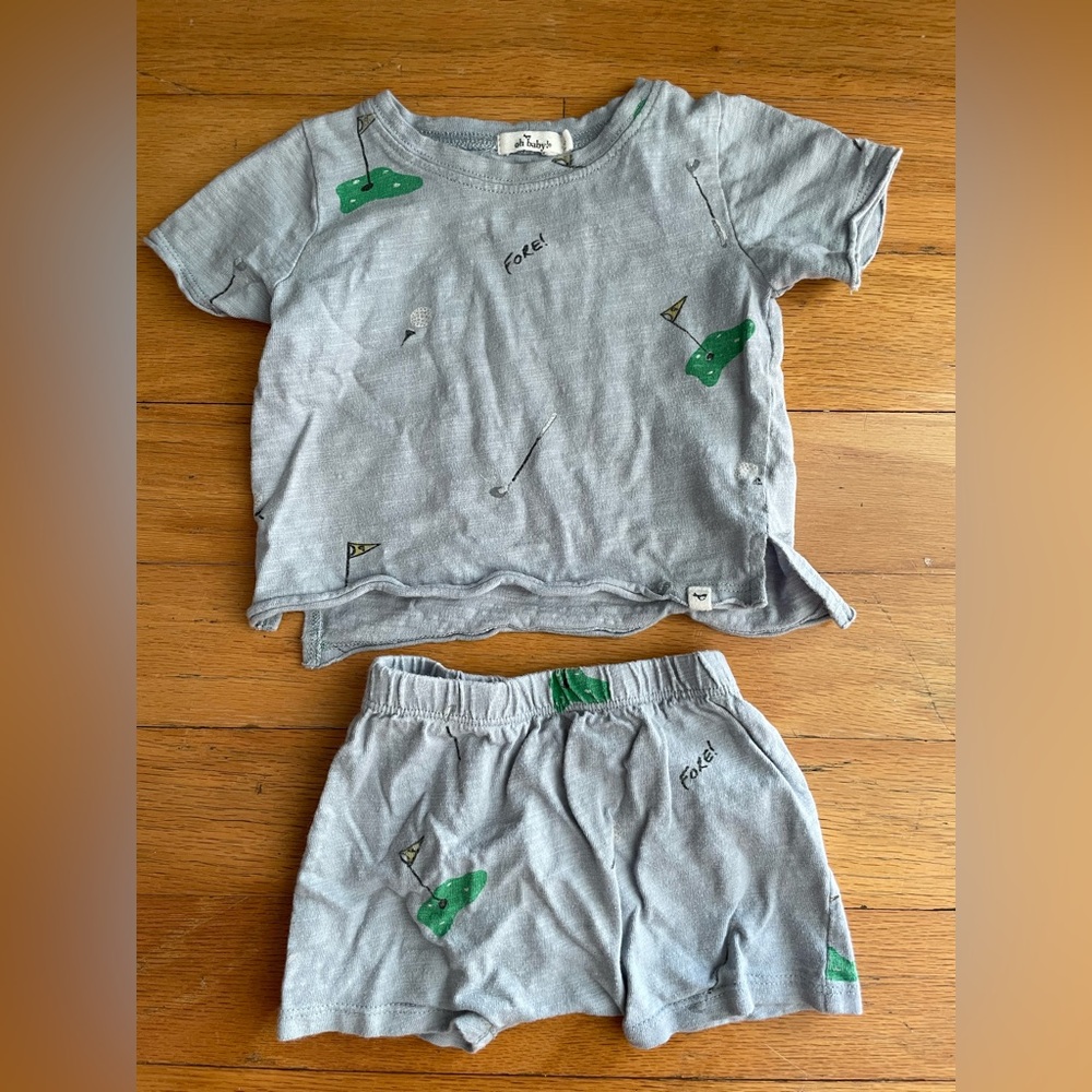 oh baby golf matching set 6-12 months